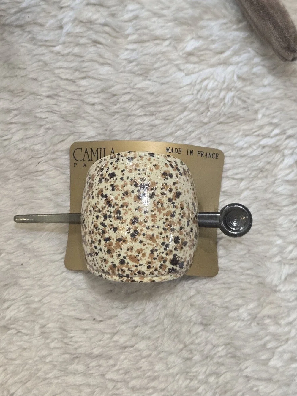 Camila Paris French Hair Slide Cage with Stick and Taupe Headband Bundle